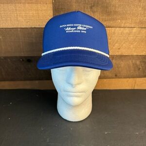 Dutch Bros Coffee “Always Stoked” Retro Blue Mesh Trucker Snapback Hat NEW